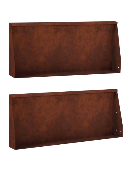 Muro di contenimento 2 pz 100 x 12 x 30 cm Acciaio Corten