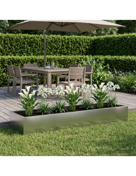 Muro di contenimento 8 pz 300 x 100 x 50 cm Acciaio Inox