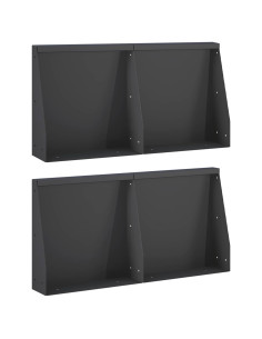 Muro di contenimento 4 pz 40 x 12 x 50 cm Acciaio Nero