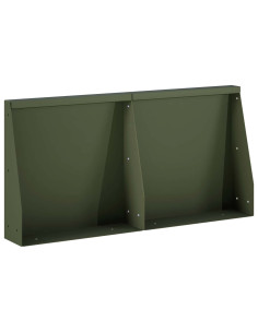 Muro di contenimento 2 pz 40 x 12 x 30 cm Acciaio Verde Oliva