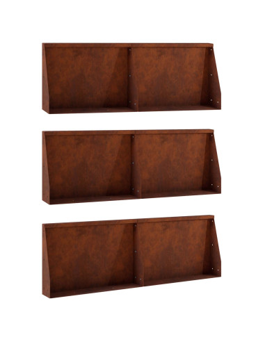 Muro di contenimento 6 pz 60 x 12 x 50 cm Acciaio Corten