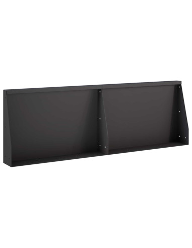 Muro di contenimento 2 pz 60 x 12 x 50 cm Acciaio Nero