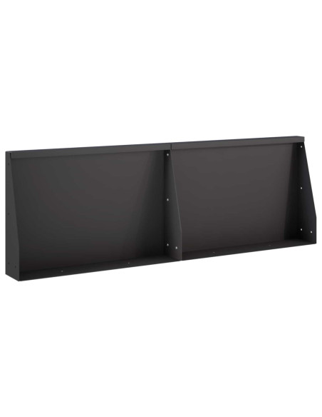 Muro di contenimento 2 pz 60 x 12 x 50 cm Acciaio Nero