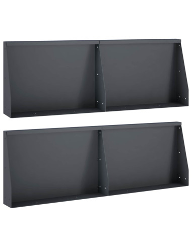 Muro di contenimento 4 pz 60 x 12 x 40 cm Acciaio Antracite