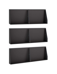 Muro di contenimento 6 pz 60 x 12 x 50 cm Acciaio Nero