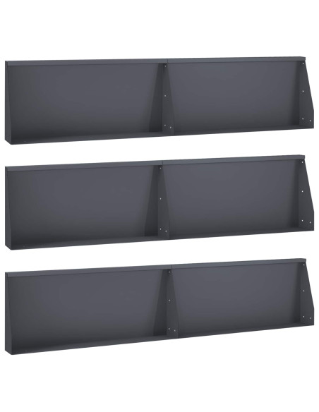 Muro di contenimento 6 pz 100 x 12 x 40 cm Acciaio Antracite