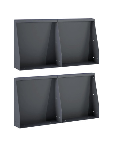 Muro di contenimento 4 pz 40 x 12 x 40 cm Acciaio Antracite