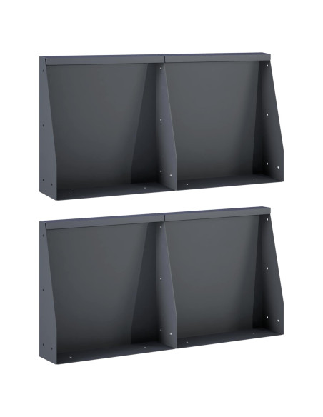 Muro di contenimento 4 pz 40 x 12 x 40 cm Acciaio Antracite