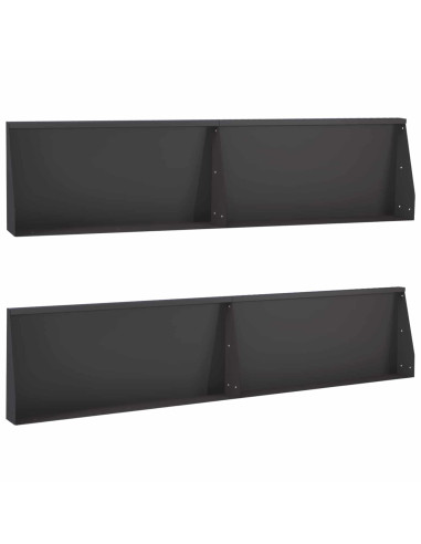 Muro di contenimento 4 pz 100 x 12 x 40 cm Acciaio Nero