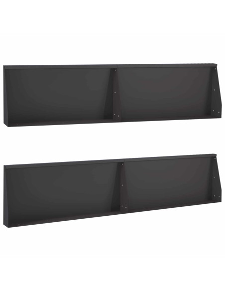 Muro di contenimento 4 pz 100 x 12 x 40 cm Acciaio Nero