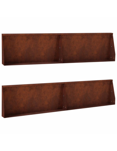 Muro di contenimento 4 pz 100 x 12 x 40 cm Acciaio Corten