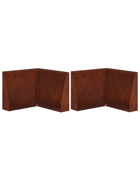 Muro di contenimento 2 pz 50 x 50 x 30 cm Acciaio Corten