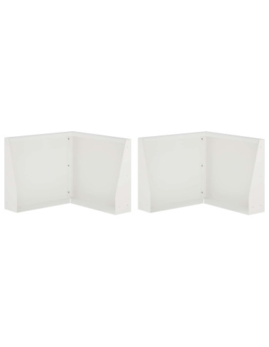 Muro di contenimento 2 pz 50 x 50 x 50 cm Acciaio Bianco