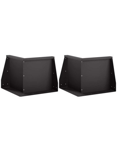 Muro di contenimento 2 pz 50 x 50 x 30 cm Acciaio Nero
