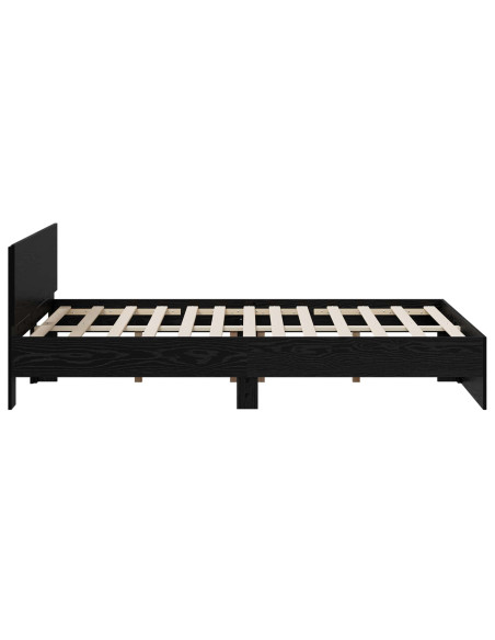 Struttura letto con testata Rovere Nero 140 x 200 cm
