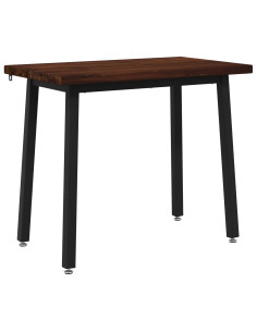110 x 55 x 75 cm Legno di Acacia Massello Marrone scuro e Nero