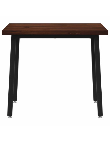 110 x 55 x 75 cm Legno di Acacia Massello Marrone scuro e Nero