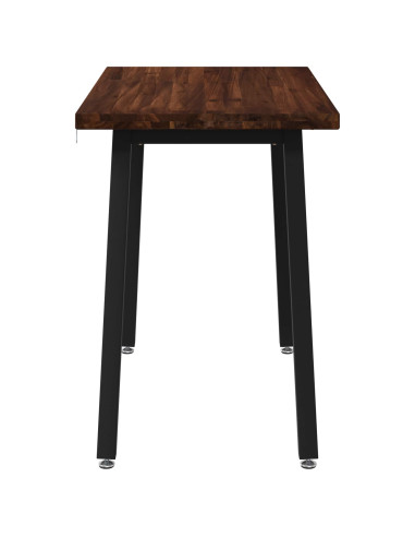 110 x 55 x 75 cm Legno di Acacia Massello Marrone scuro e Nero