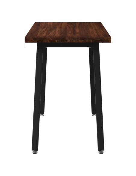 110 x 55 x 75 cm Legno di Acacia Massello Marrone scuro e Nero