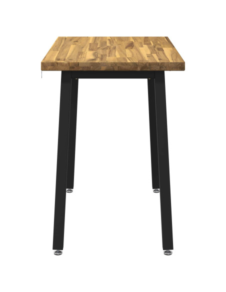 110 x 55 x 75 cm Legno di Acacia Massello Bianco e Nero