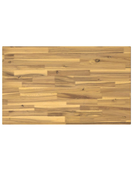 110 x 55 x 75 cm Legno di Acacia Massello Bianco e Nero