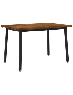 120 x 80 x 75 cm Legno di Acacia Massello Naturale e Nero