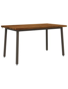 140 x 80 x 75 cm Legno di Acacia Massello Naturale e Caffè