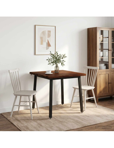 90 x 90 x 75 cm Legno di Acacia Massello Marrone scuro e Nero
