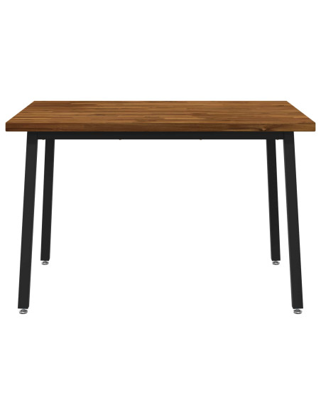120 x 80 x 75 cm Legno di Acacia Massello Naturale e Nero