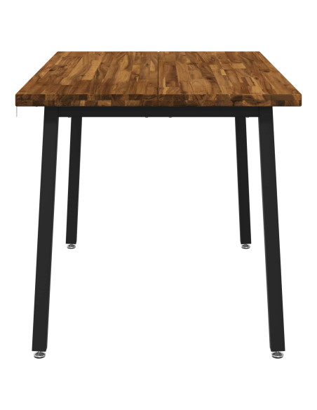 120 x 80 x 75 cm Legno di Acacia Massello Naturale e Nero