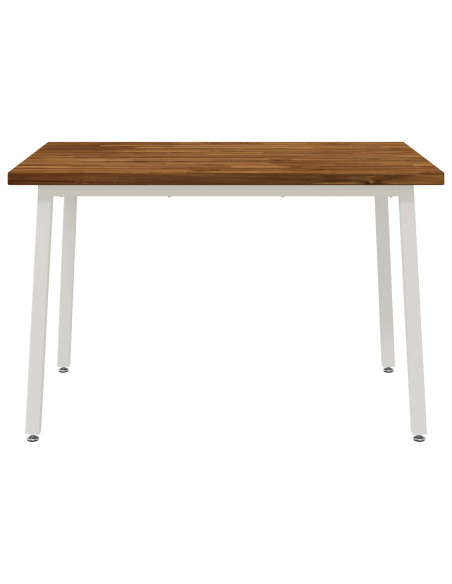 120 x 80 x 75 cm Legno di Acacia Massello Naturale e Bianco
