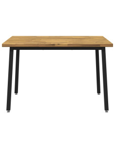 120 x 80 x 75 cm Legno di Acacia Massello Bianco e Nero 2