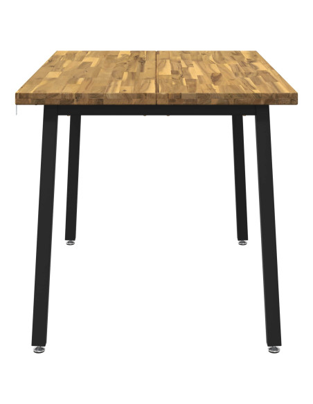 120 x 80 x 75 cm Legno di Acacia Massello Bianco e Nero