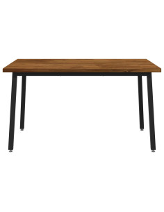 140 x 80 x 75 cm Legno di Acacia Massello Naturale e Nero 2