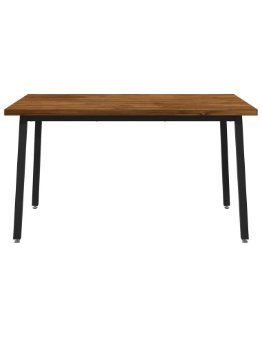 140 x 80 x 75 cm Legno di Acacia Massello Naturale e Nero