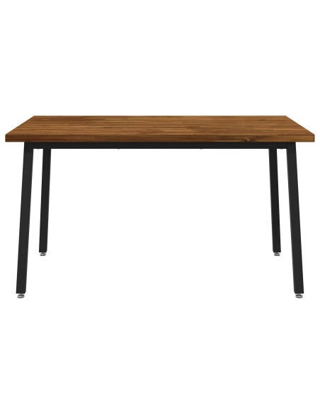 140 x 80 x 75 cm Legno di Acacia Massello Naturale e Nero