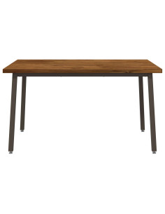 140 x 80 x 75 cm Legno di Acacia Massello Naturale e Caffè 2