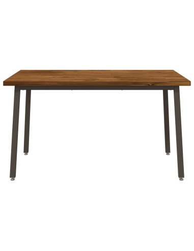 140 x 80 x 75 cm Legno di Acacia Massello Naturale e Caffè