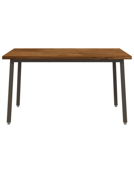 140 x 80 x 75 cm Legno di Acacia Massello Naturale e Caffè