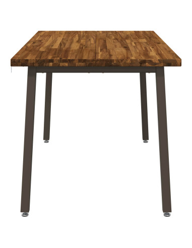 140 x 80 x 75 cm Legno di Acacia Massello Naturale e Caffè