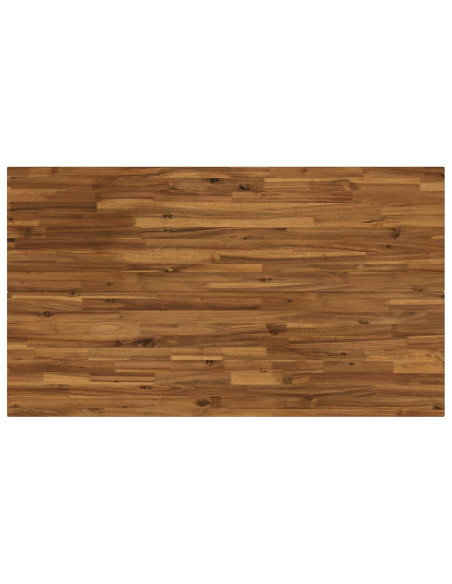 140 x 80 x 75 cm Legno di Acacia Massello Naturale e Caffè