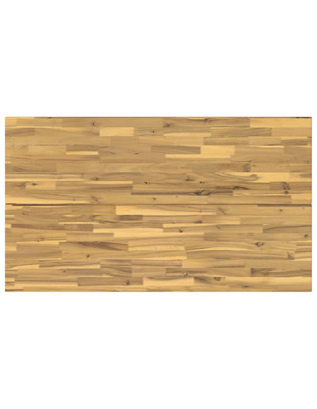 140 x 80 x 75 cm Legno di Acacia Massello Bianco e Nero
