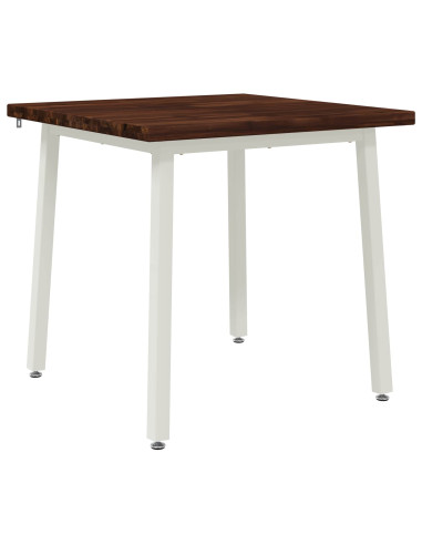 90 x 90 x 75 cm Legno di Acacia Massello Marrone scuro e Bianco