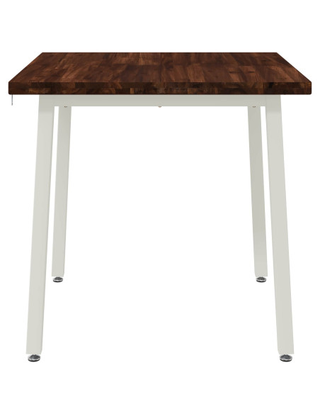 90 x 90 x 75 cm Legno di Acacia Massello Marrone scuro e Bianco