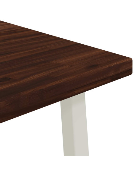 90 x 90 x 75 cm Legno di Acacia Massello Marrone scuro e Bianco