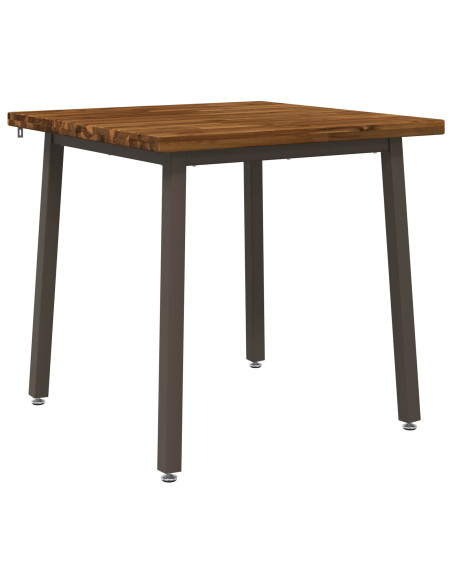 90 x 90 x 75 cm Legno di Acacia Massello Naturale e Caffè