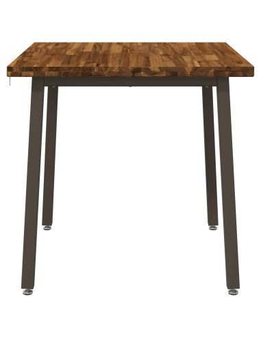 90 x 90 x 75 cm Legno di Acacia Massello Naturale e Caffè