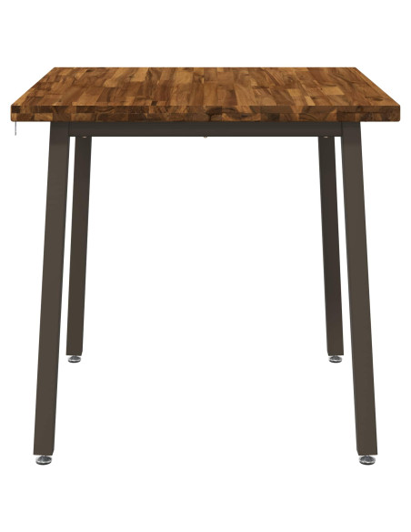 90 x 90 x 75 cm Legno di Acacia Massello Naturale e Caffè