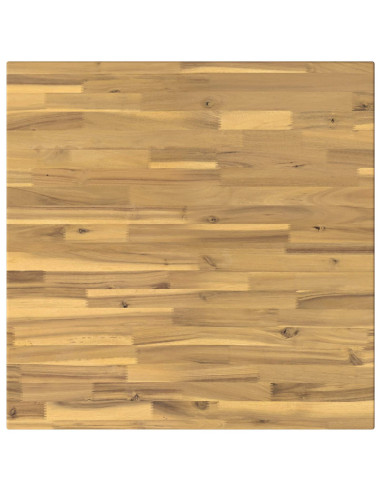 90 x 90 x 75 cm Legno di Acacia Massello Bianco Quadrato