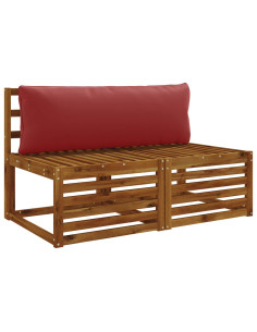 Cuscino per Schiena a 1 Pezzo PUTTEN 100% Poliestere Rosso Vino 2